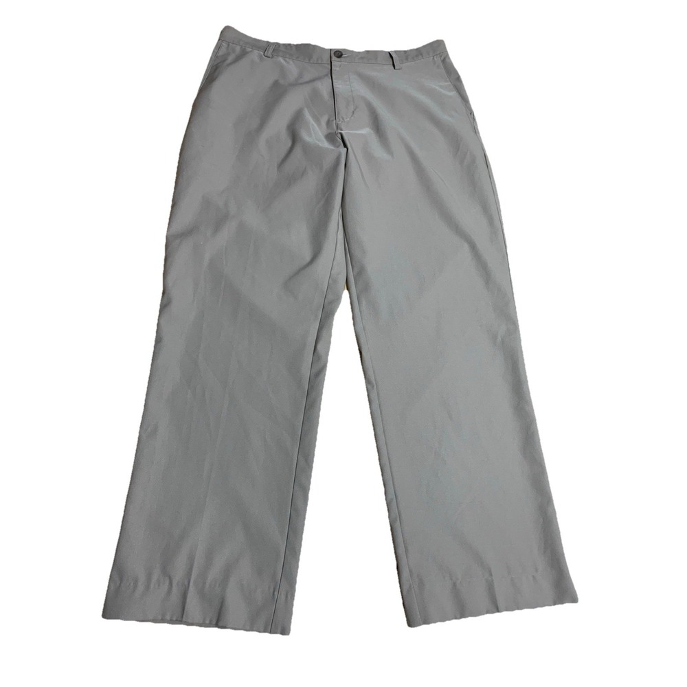 Adidas Pants Mens 38X31 Beige Climalite Flat Front Pockets Performance Golf